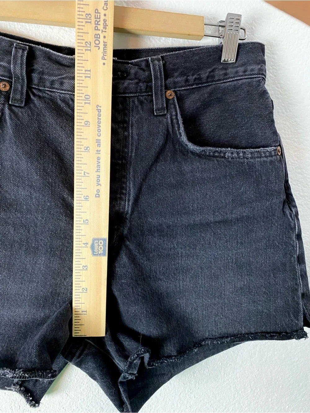 Agolde Dee High Rise Denim Jean Shorts Size 28 Black Slow Burn Organic Cotton